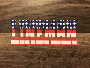 Patriotic Lineman Decal